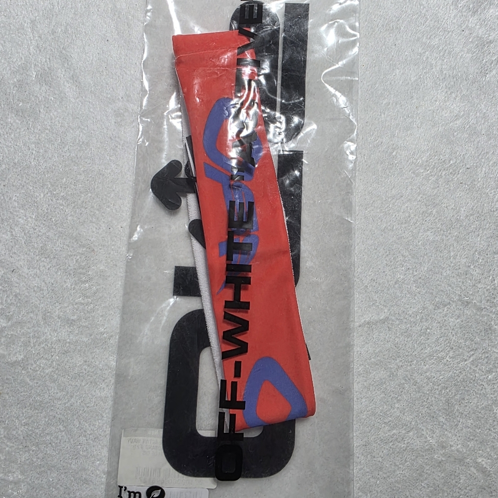NWT Authentic Off White Active Wavy Logo Headband Orange Blue OS - Picture 7 of 9